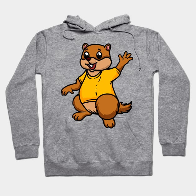 Cute Anthropomorphic Human-like Cartoon Character Marmot in Clothes Hoodie by Sticker Steve